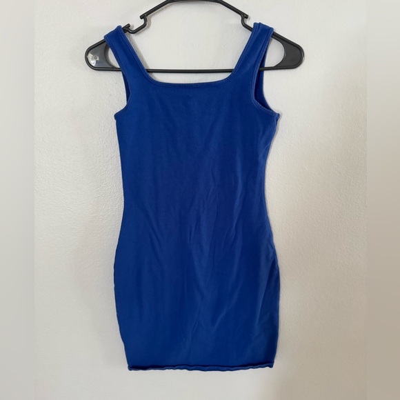 Women's Wild Fable Square Neck Tank Dress Short Mini Sleeveless Royal Blue Small - Picture 4 of 5